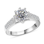 RADIANTA Moissanite - GRA Certified D-VVS1 Moissanite Ring in Rhodium Overlay Sterling Silver 1.52 Ct.