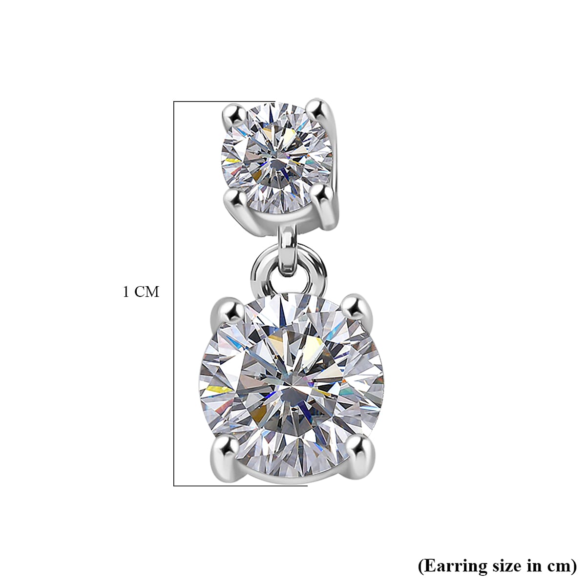 RADIANTA Moissanite - GRA Certified D-VVS1 Moissanite Solitaire Stud Push Post Earring With Push Back in Rhodium Overlay Sterling Silver 1.14 Ct. 7967594 5
