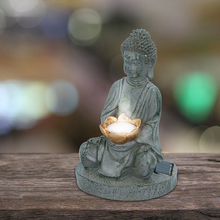 Buddha Garden Ornaments with Solar Lights - 25cm (H) 7576312 2