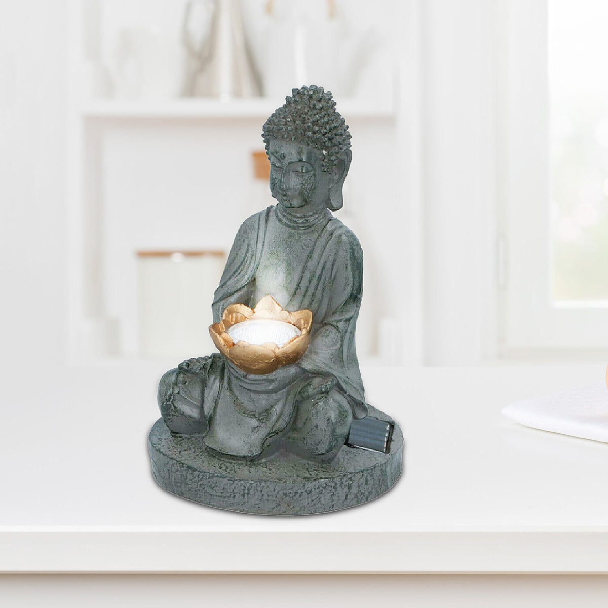 Buddha Garden Ornaments with Solar Lights - 25cm (H) 7576312 2