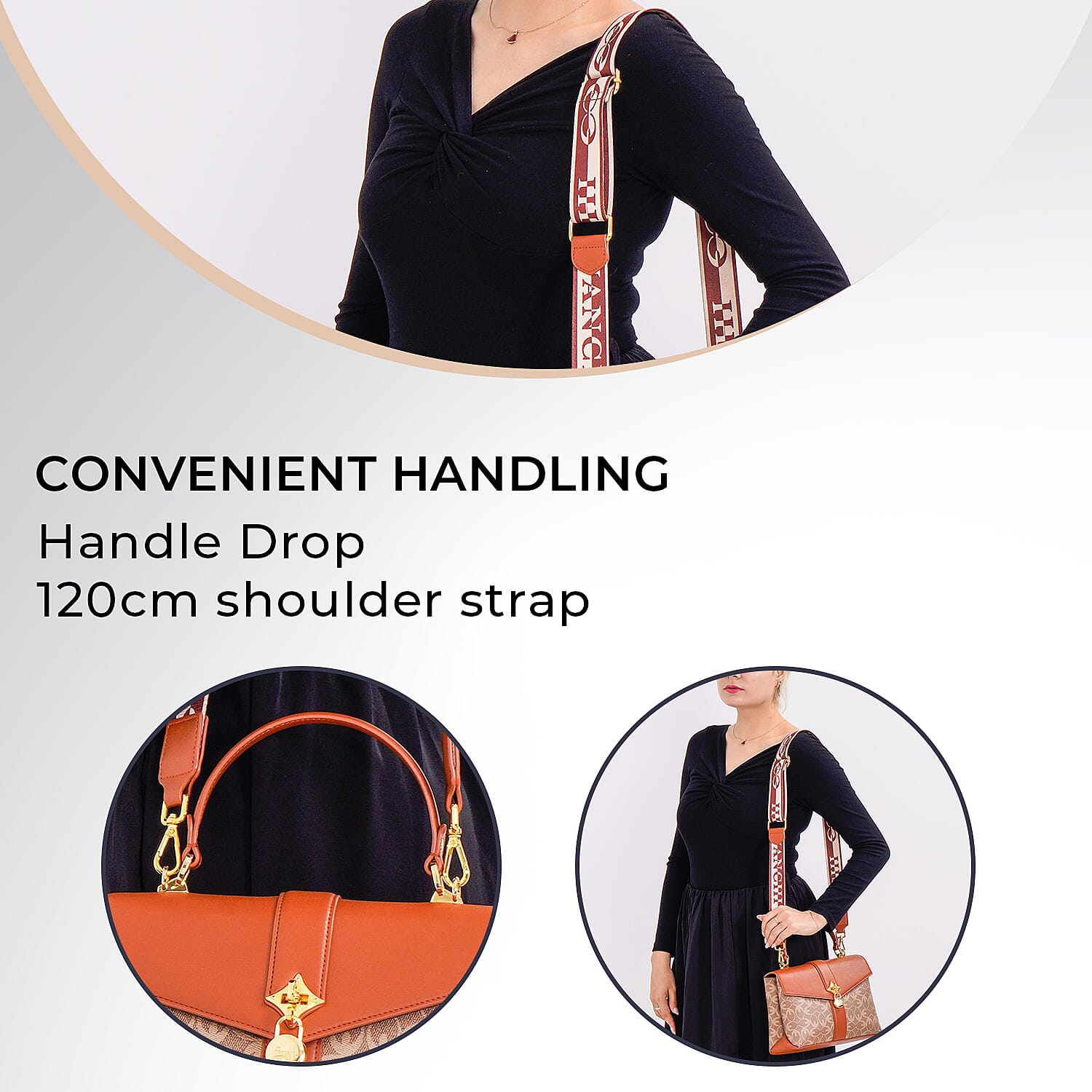 GUANCHI Crossbody Bag with Handle Drop - Brown 7692868 14
