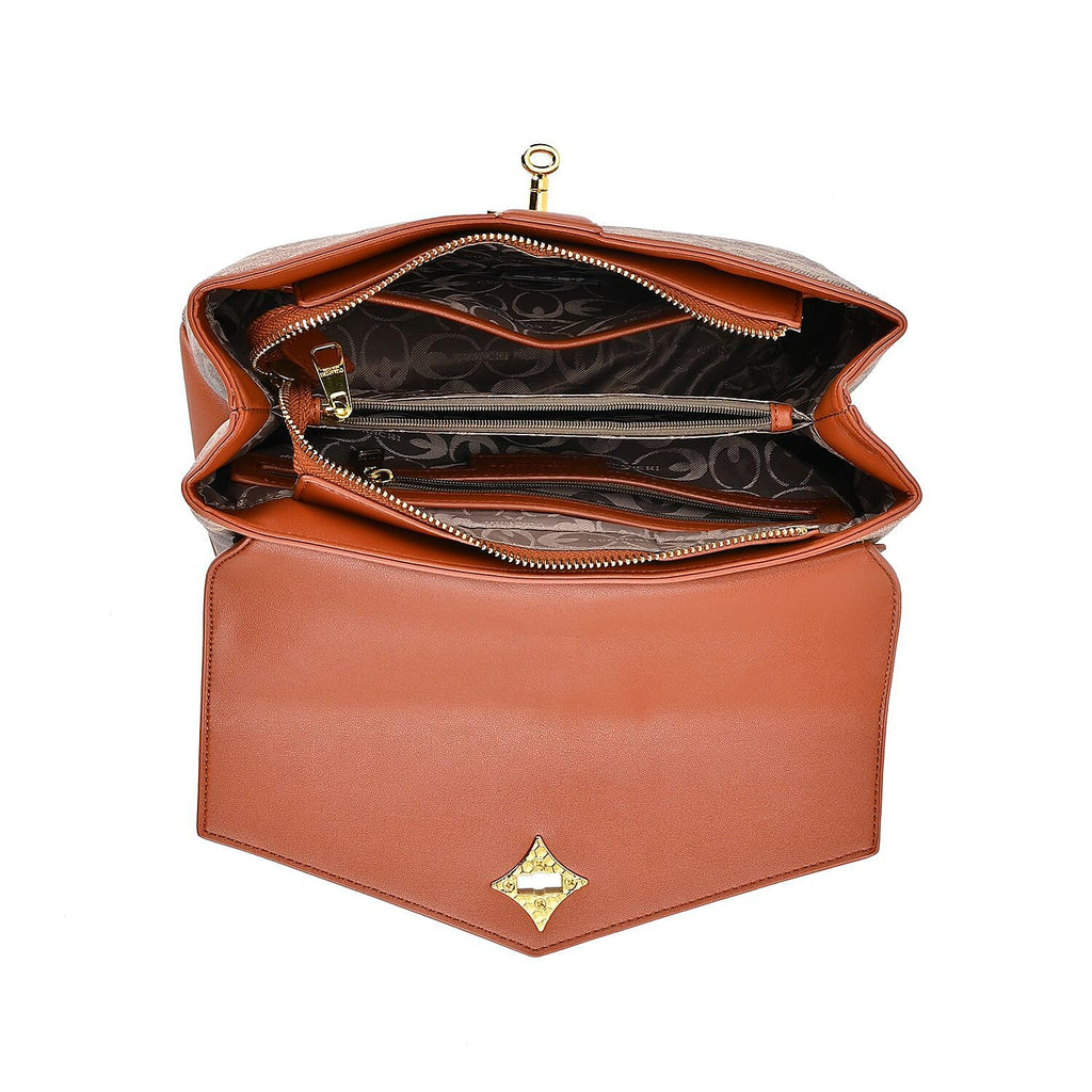 GUANCHI Crossbody Bag with Handle Drop - Brown
