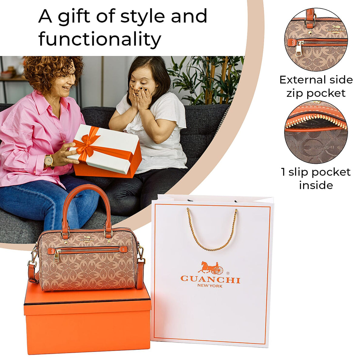 GUANCHI Crossbody Bag with Shoulder Strap - Brown 7693134 7
