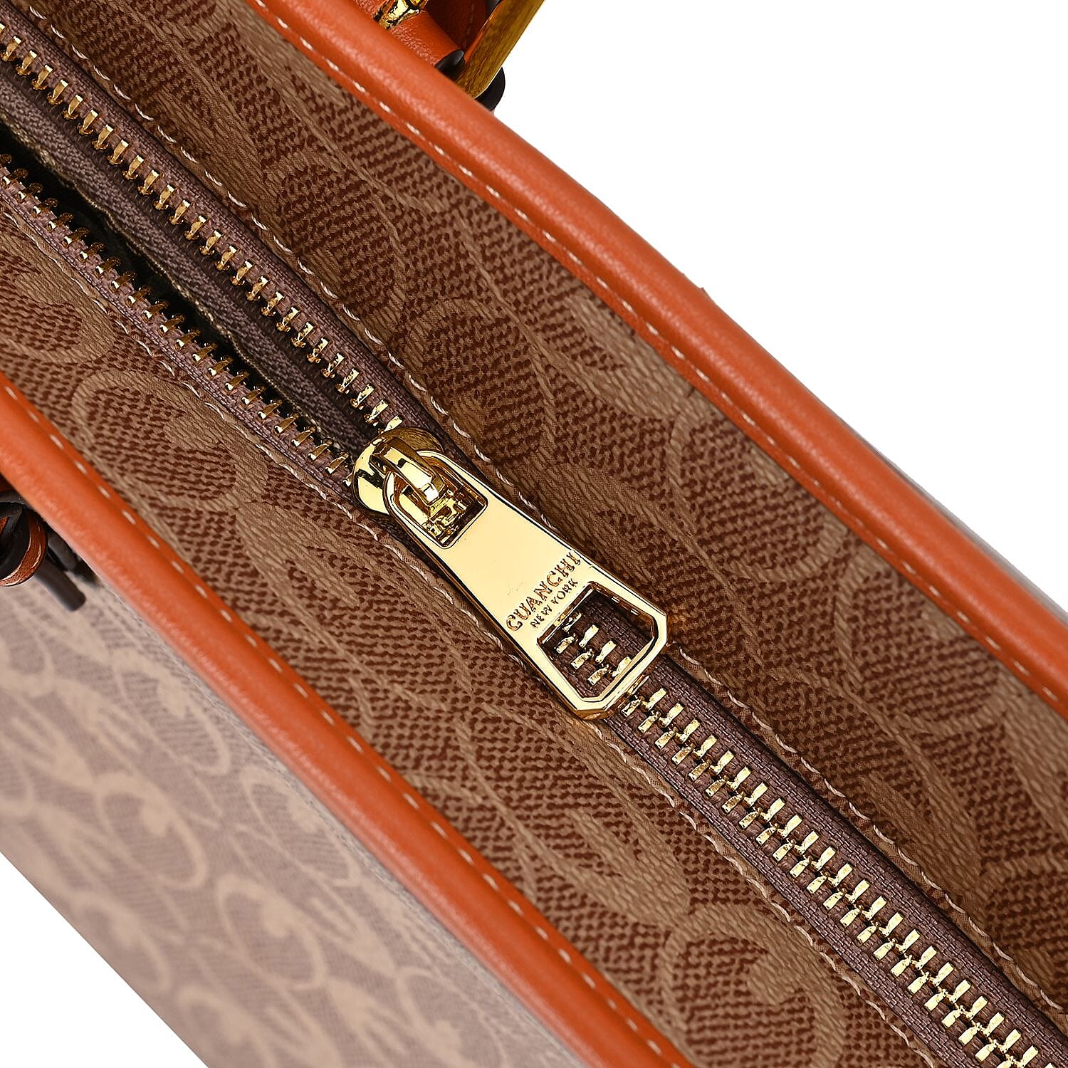 GUANCHI Tote Bag with Pouch &amp; Handle Drop - Brown 7692831 17
