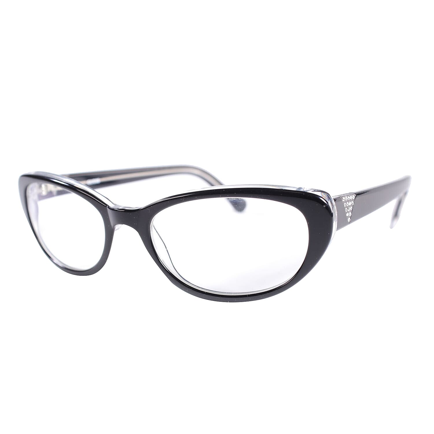 GUESS Cat Eye Tort Frames with Decorative Sides (Power 3.5) - Dark 7750726 0