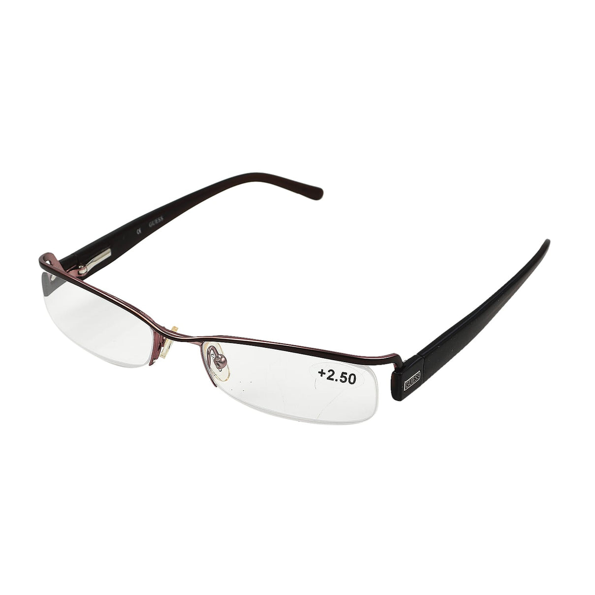GUESS Half Rim Metal Readers (Power 2.5) - Brown 7750742 1