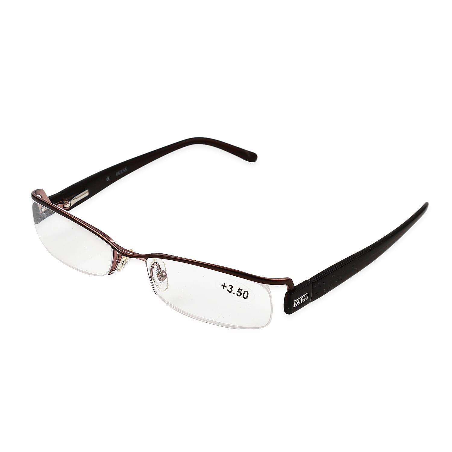 GUESS Half Rim Metal Readers (Power 3.5)  - Brown 7750761 1