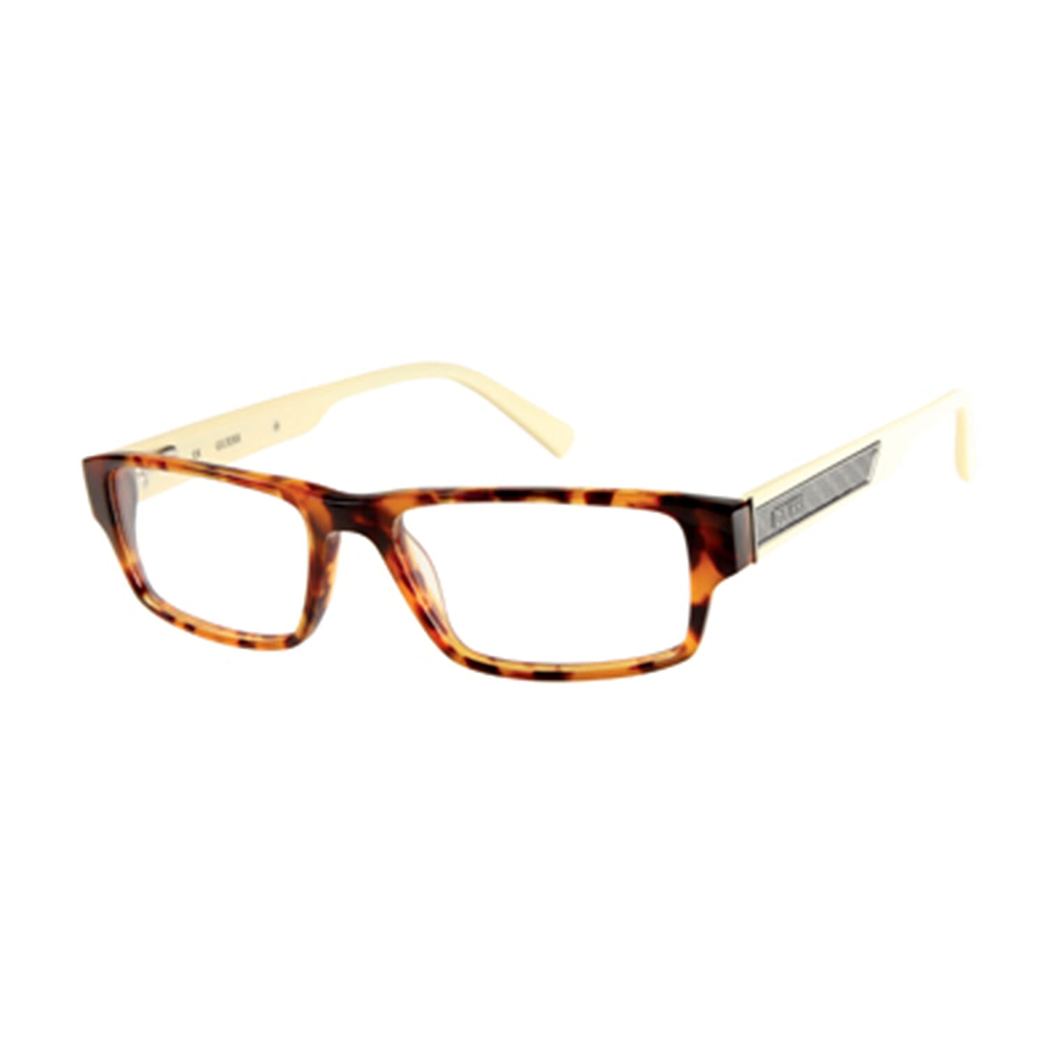 GUESS Rectangular Tort Unisex Eyeframes with Crease Sides (Power 4.0) - Cream 7750730 0