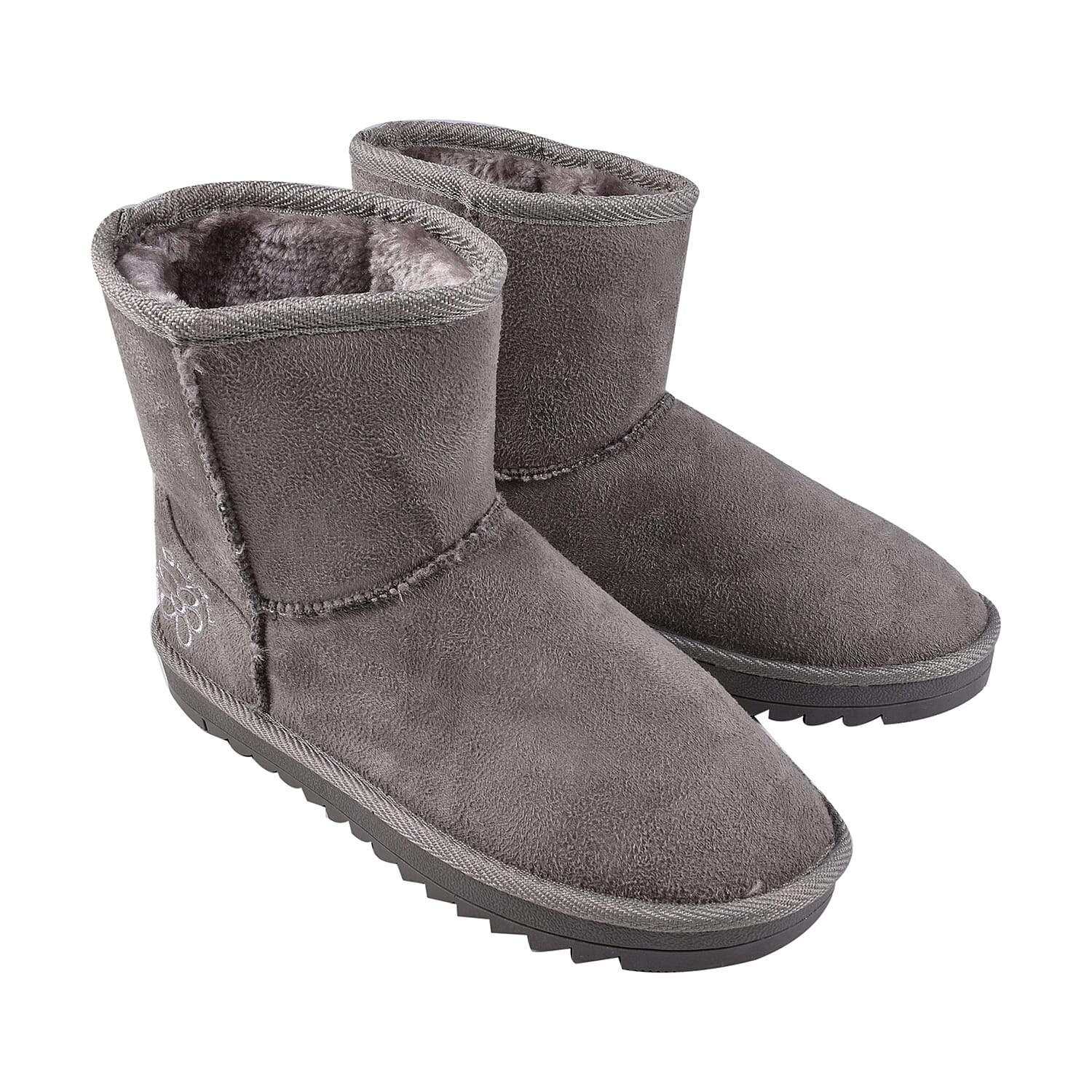 GURU Womens Winter Suede Fluffy Ankle Boots Grey 6050506 0