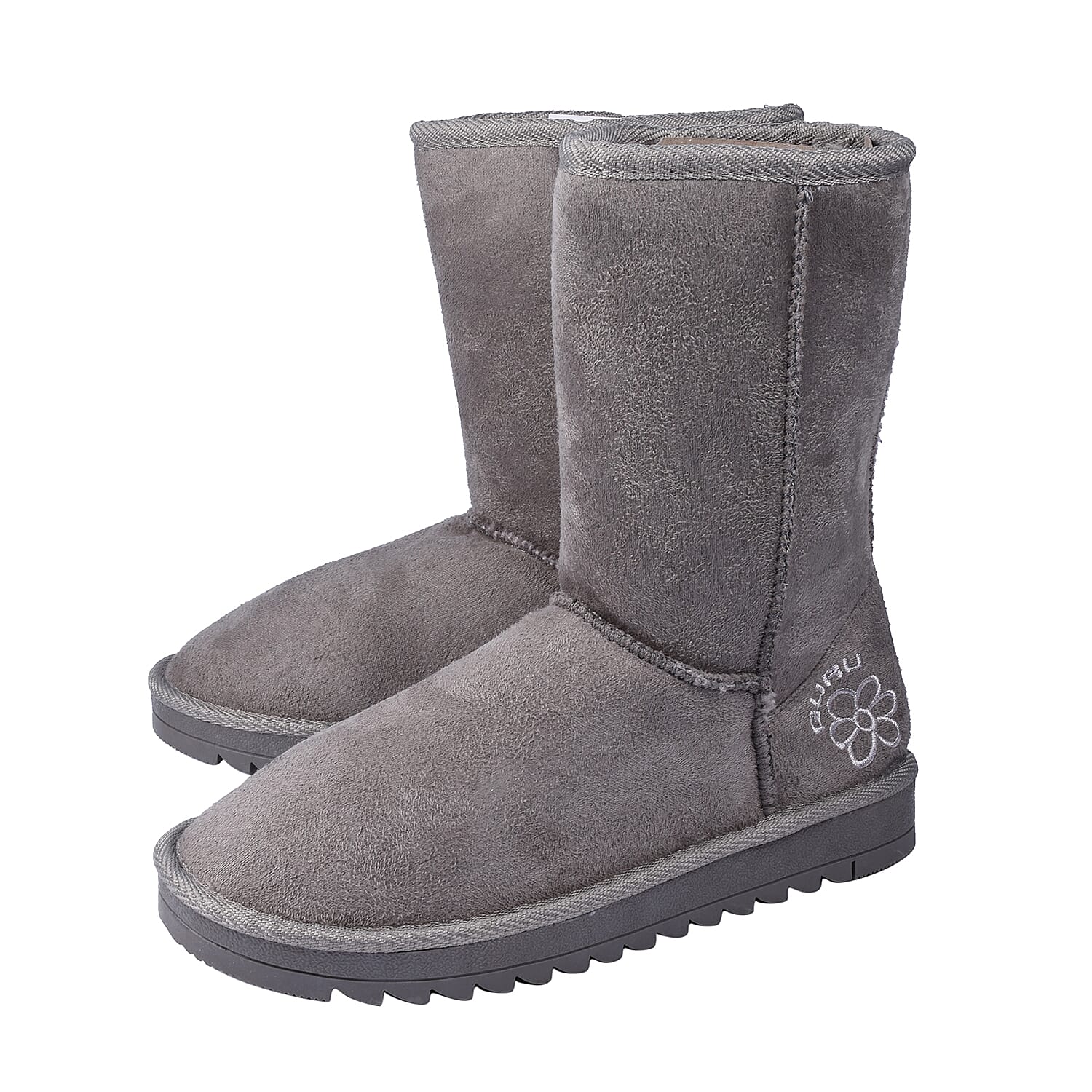GURU Womens Winter Suede Fluffy Boots Grey 6041883 0