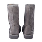 GURU Womens Winter Faux Suede Fluffy Boots (Size 3) - Grey
