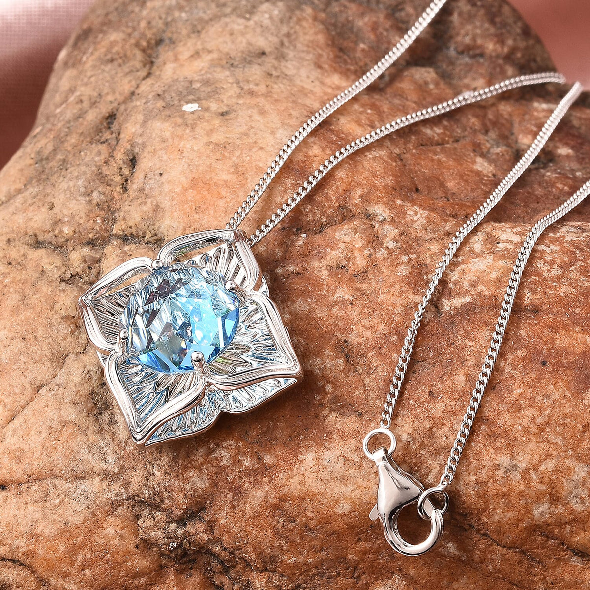 Galatea DavinChi Cut Chrome Diopside and Multi-gem Necklace in Rhodium Plated Sterling Silver 3714657 0