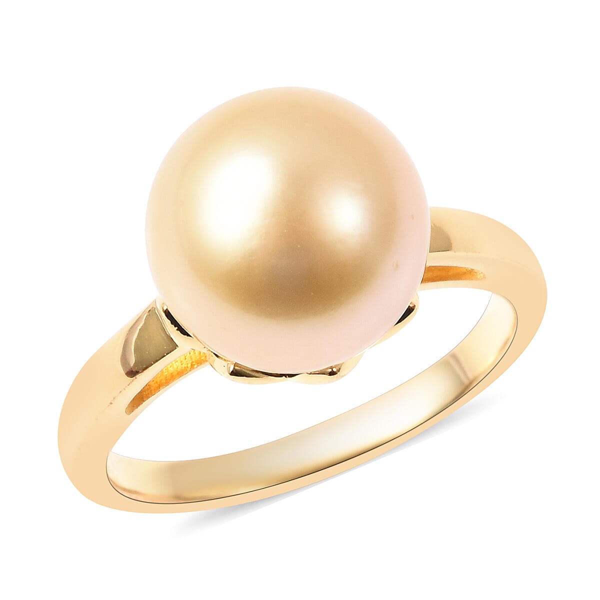 Galatea Golden South Sea Momento Talking Pearl Ring in Yellow Gold Plated Sterling Silver 3715753 0