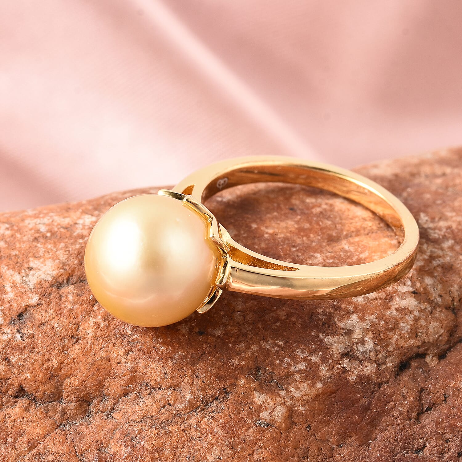 Galatea Golden South Sea Momento Talking Pearl Ring in Yellow Gold Plated Sterling Silver 3715753 2