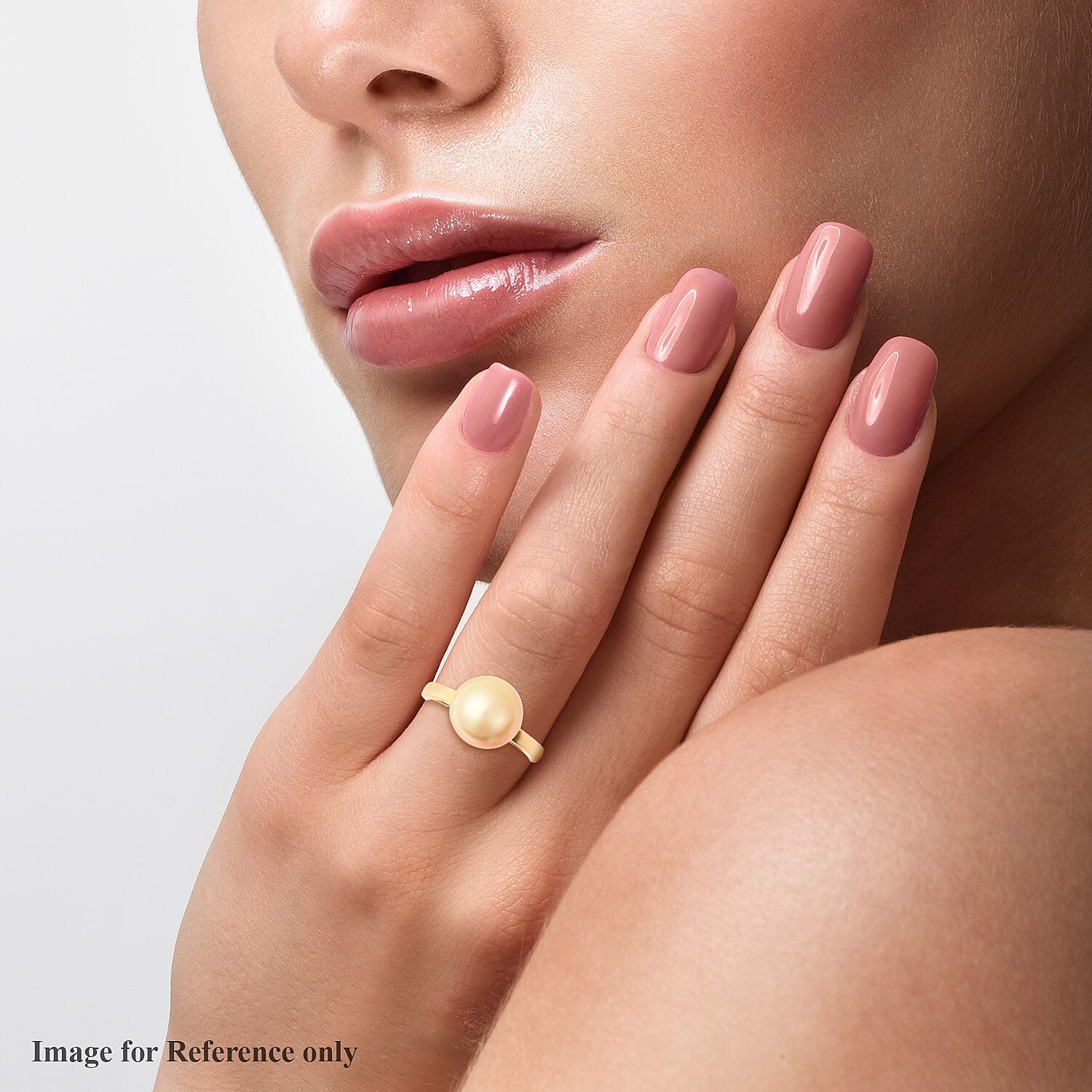 Galatea Golden South Sea Momento Talking Pearl Ring in Yellow Gold Plated Sterling Silver 3715753 3