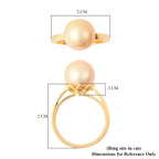 Galatea Pearl - Golden South Sea Momento Talking Pearl Ring in Yellow Gold Overlay Sterling Silver