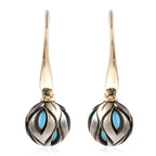 Galatea Pearl - 9K Yellow Gold Tahiti Pearl Drop Hook Earrings