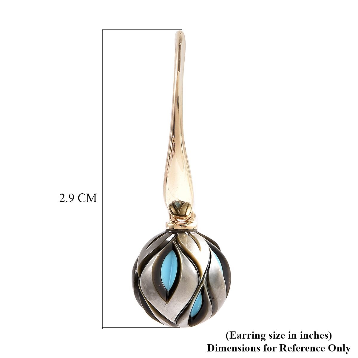 Galatea Pearl Collection - Tahitian Carved Pearl Drop Earrings in 9K Yellow Gold 3712906 5