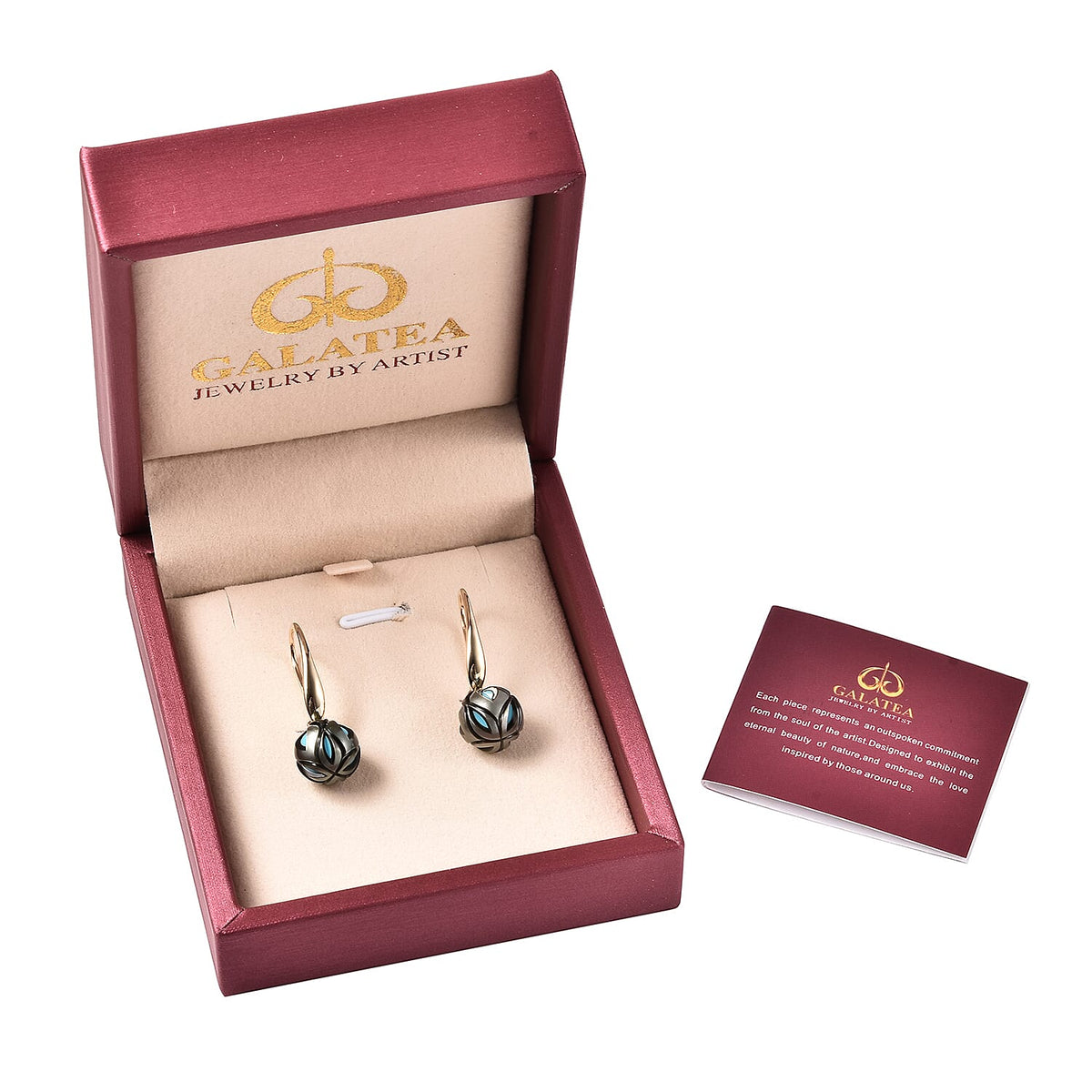Galatea Pearl Collection - Tahitian Carved Pearl Drop Earrings in 9K Yellow Gold 3712906 6