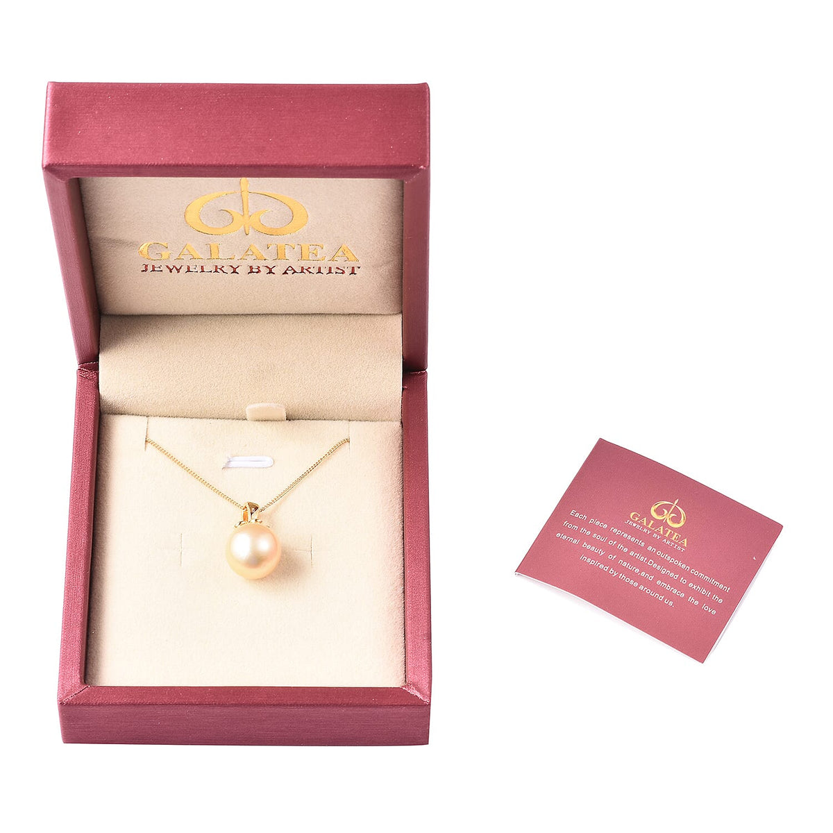 Galatea Pearl - Golden South Sea Pearl Pendant with Chain (Size - 20) in 18K Vermeil Yellow Gold Plated Sterling Silver 9.25 Ct 3714655 7