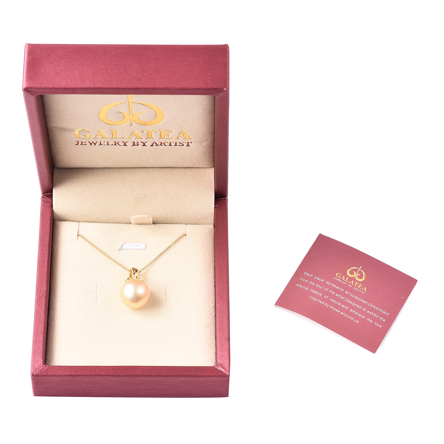 Galatea Pearl - Golden South Sea Pearl Pendant with Chain (Size - 20) in 18K Vermeil Yellow Gold Plated Sterling Silver 9.25 Ct 3714655 7