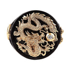 Galatea - The Capitan Collection - Diamond Dragon Ring in  Diamond (SI-GH) & 14K Yellow Gold 3.42 Grams