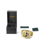 GAMAGES OF LONDON Hand Assembled Astute Automatic Movement Gold Dial Water Resistant Watch with Stainless Steel Milanese Bracelet