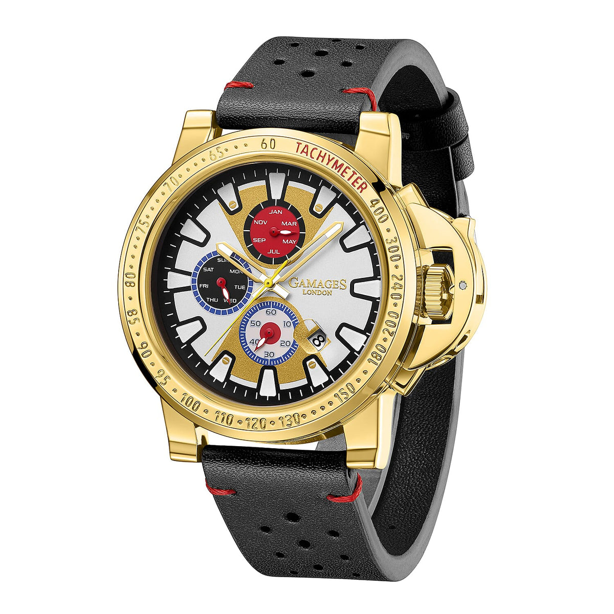 Gamages Of London Automatic Mens Watch in Stainless Steel with Black Colour Strap V32640081 4
