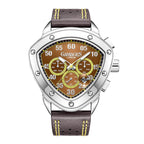 The Gamages Of London Hand Assembled Halidon Crest Automatic Movement Steel IP Case Water Resistant Watch with Classic Brown Leather Bracelet