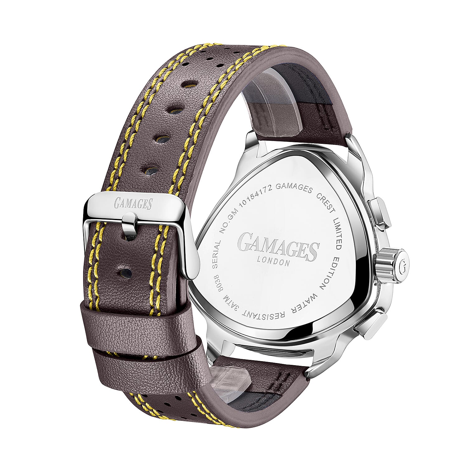 The Gamages Of London Hand Assembled Halidon Crest Automatic Movement Steel IP Case Water Resistant Watch with Classic Brown Leather Bracelet 7548375 1