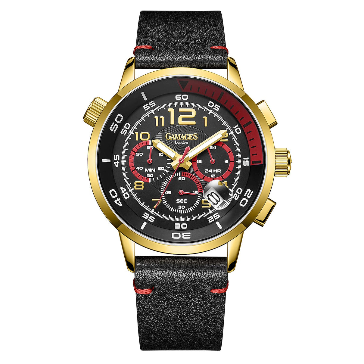 Gamages Of London Hand Assembled Indicator Mecha Quartz  Watch With Leather Strap - Black 7808405 0