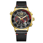 Gamages Of London Hand Assembled Indicator Mecha Quartz  Watch With Leather Strap - Black