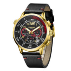 Gamages Of London Hand Assembled Indicator Mecha Quartz  Watch With Leather Strap - Black