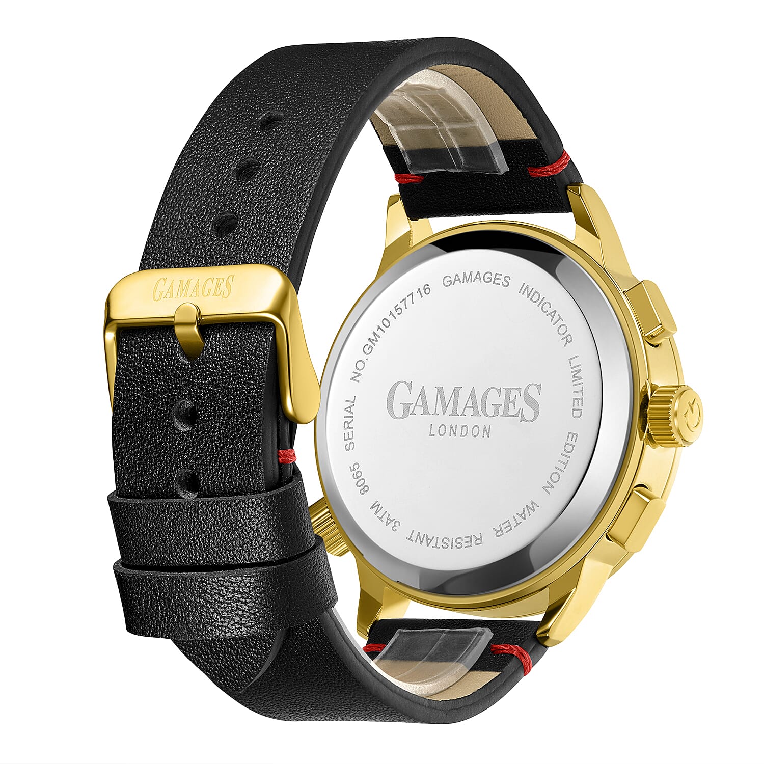 Gamages Of London Hand Assembled Indicator Mecha Quartz  Watch With Leather Strap - Black 7808405 3