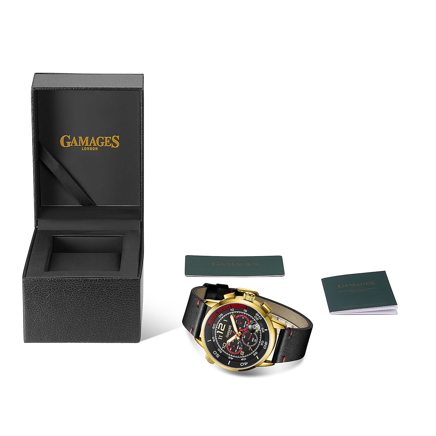 Gamages Of London Hand Assembled Indicator Mecha Quartz  Watch With Leather Strap - Black 7808405 4