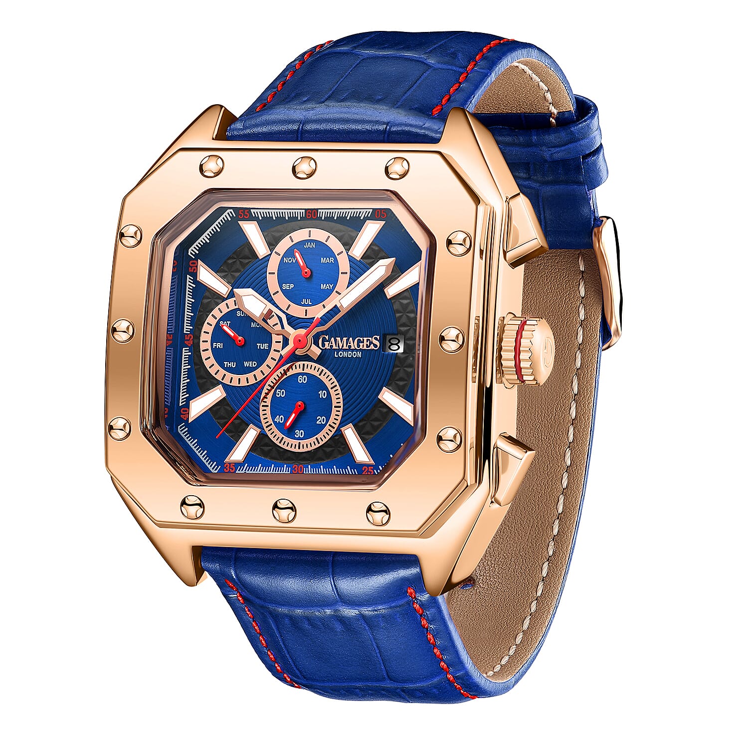 Gamages Of London Automatic Republic Mens Watch with Navy Colour Leather Strap 7260705 3