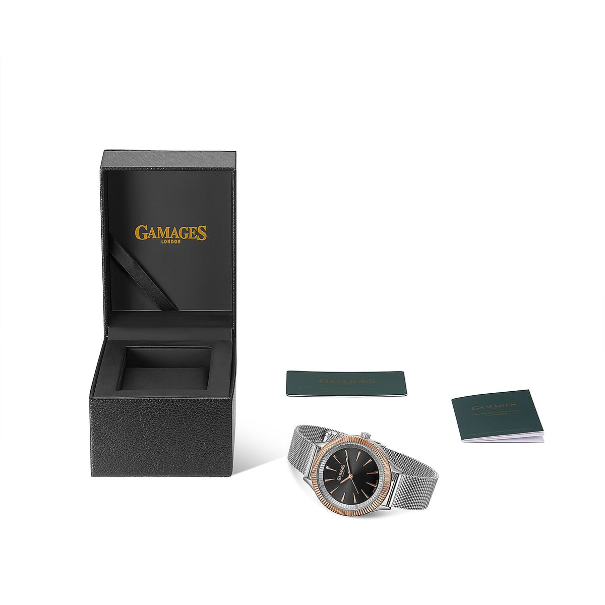 Gamages Of London Ladies Flute Diamond Swiss Movement 38mm Case Watch in Stainless Steel with Silver Mesh Strap 7164967 4