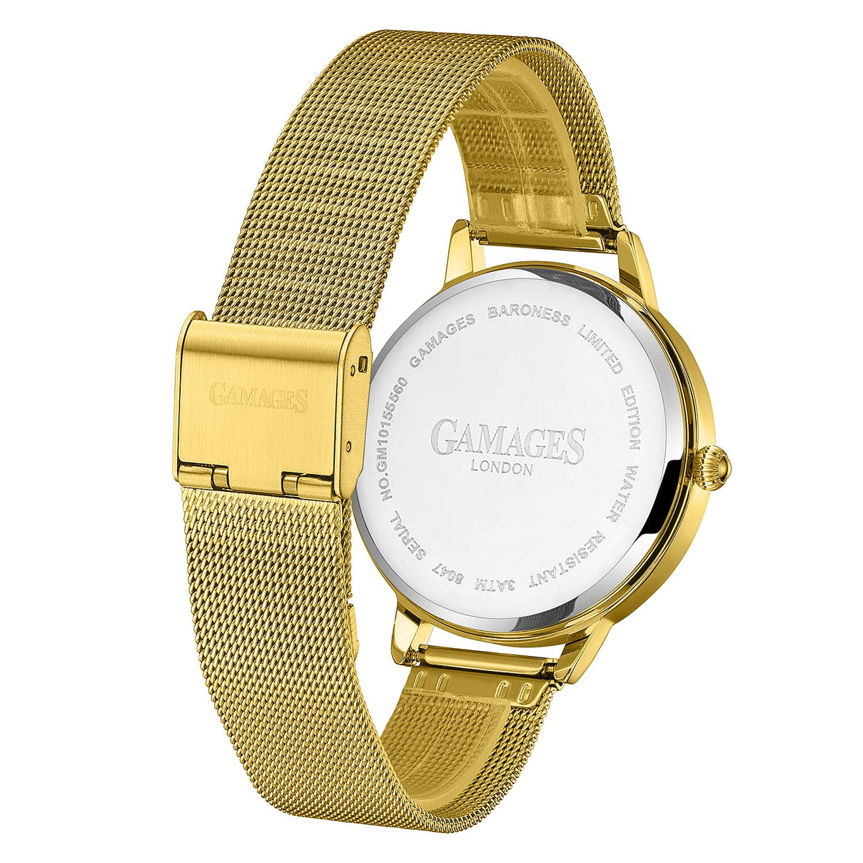 Gamages Of London Ladies Baroness Swiss Quartz Movement Teal Dial Diamond Stud Water Resistant Watch with Gold Mesh Bracelet 7548376 4