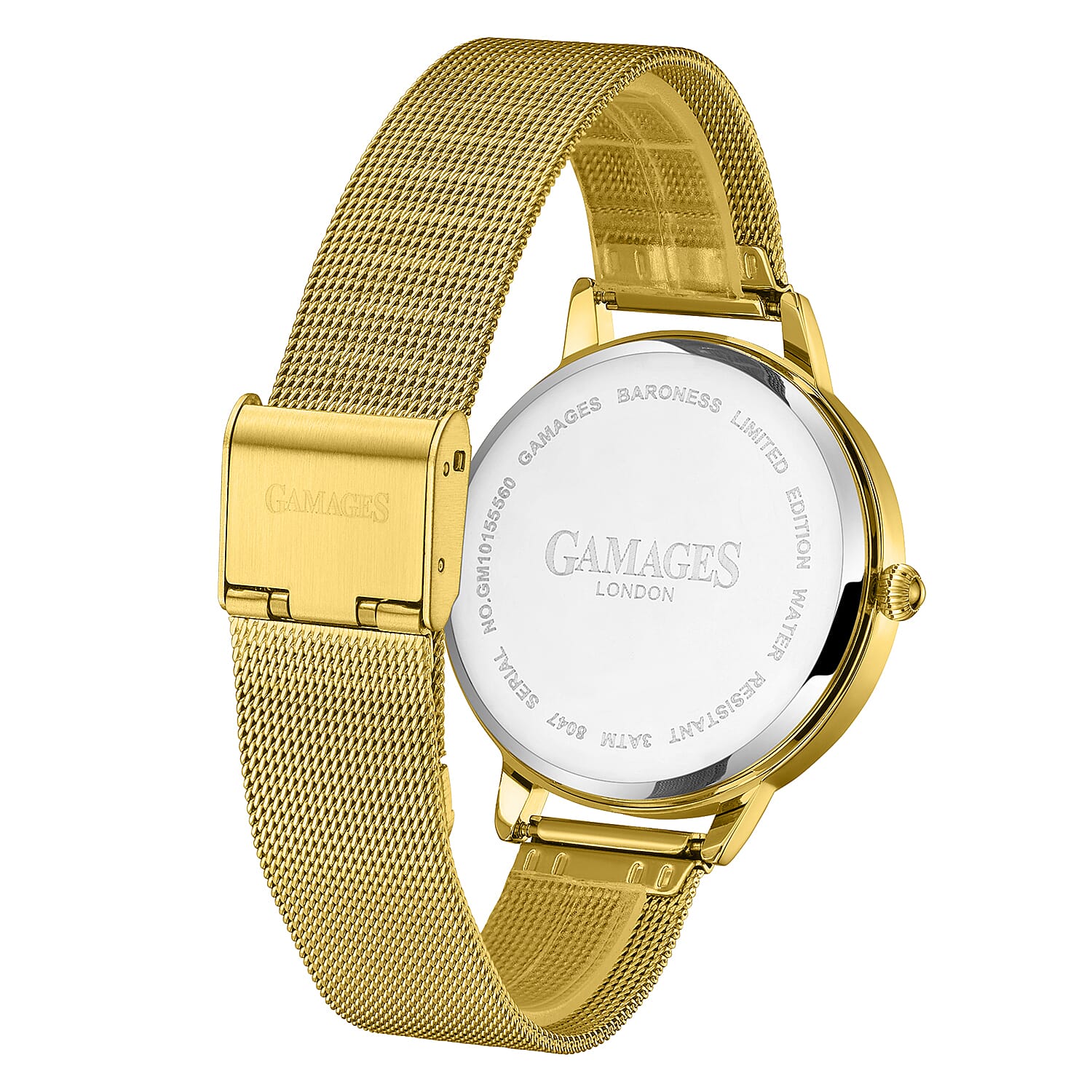 Gamages Of London Ladies Baroness Swiss Quartz Movement Teal Dial Diamond Stud Water Resistant Watch with Gold Mesh Bracelet 7548376 4
