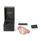 Gamages Of London Limited Mirror Diamond Swiss Quartz Movt. 30m Water Resistant Ladies Watch with Pink Leather Strap