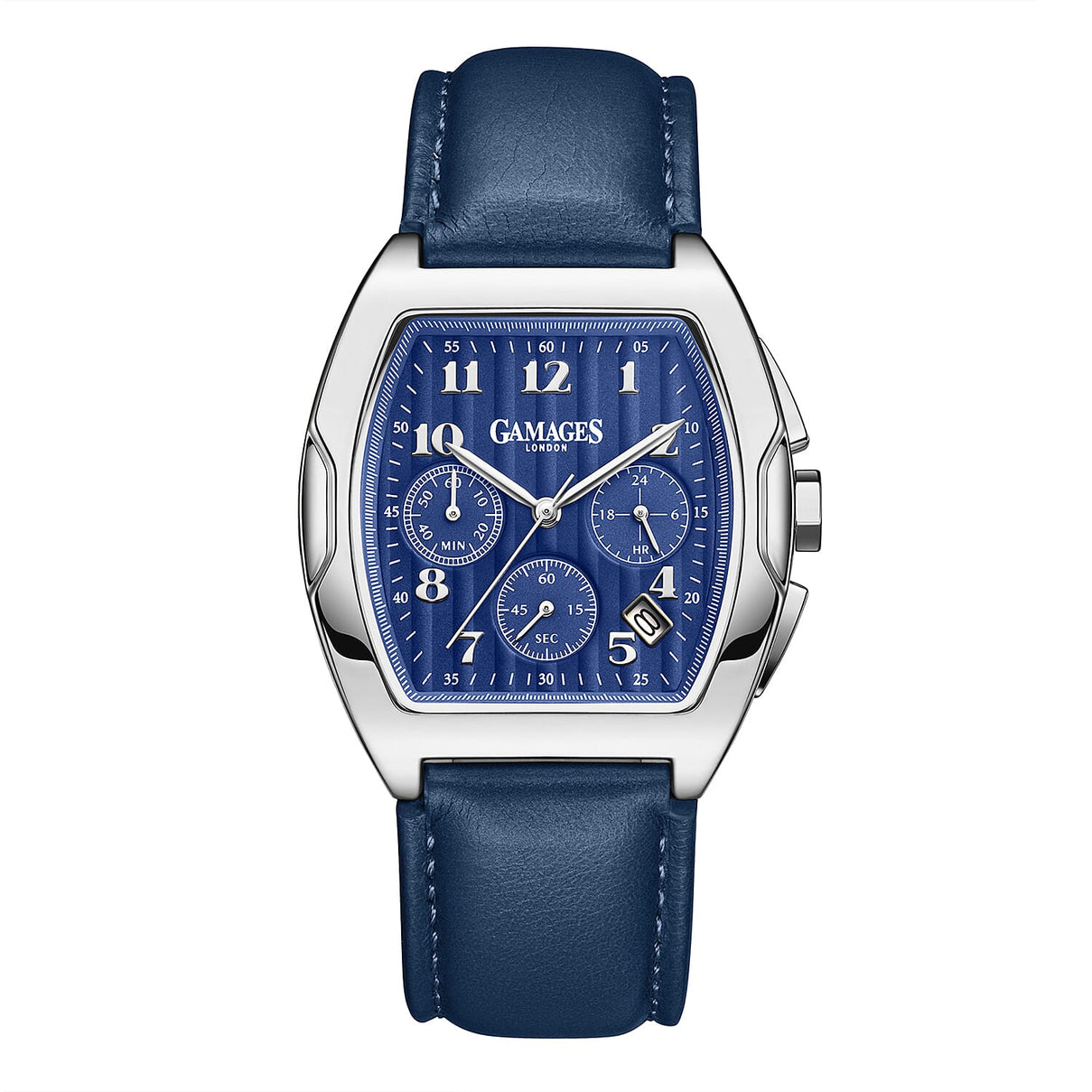 Gamages Of London Limited Edition Hand Assembled Valor Mecha Quartz 3ATM Water Resistant Watch With Genuine Leather Strap - Blue (With 5 Year Warranty) 8235403 0