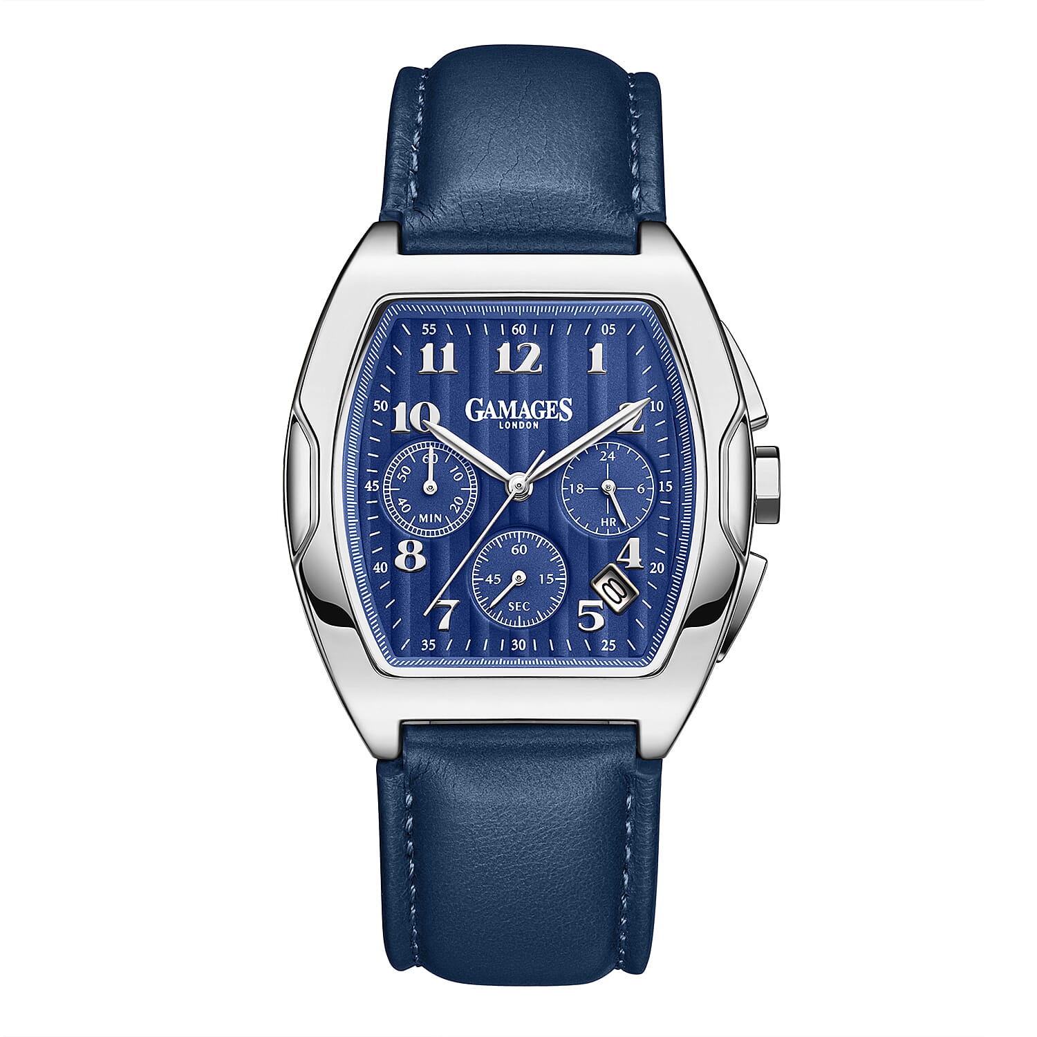 Gamages Of London Limited Edition Hand Assembled Valor Mecha Quartz 3ATM Water Resistant Watch With Genuine Leather Strap - Blue (With 5 Year Warranty) 8235403 0