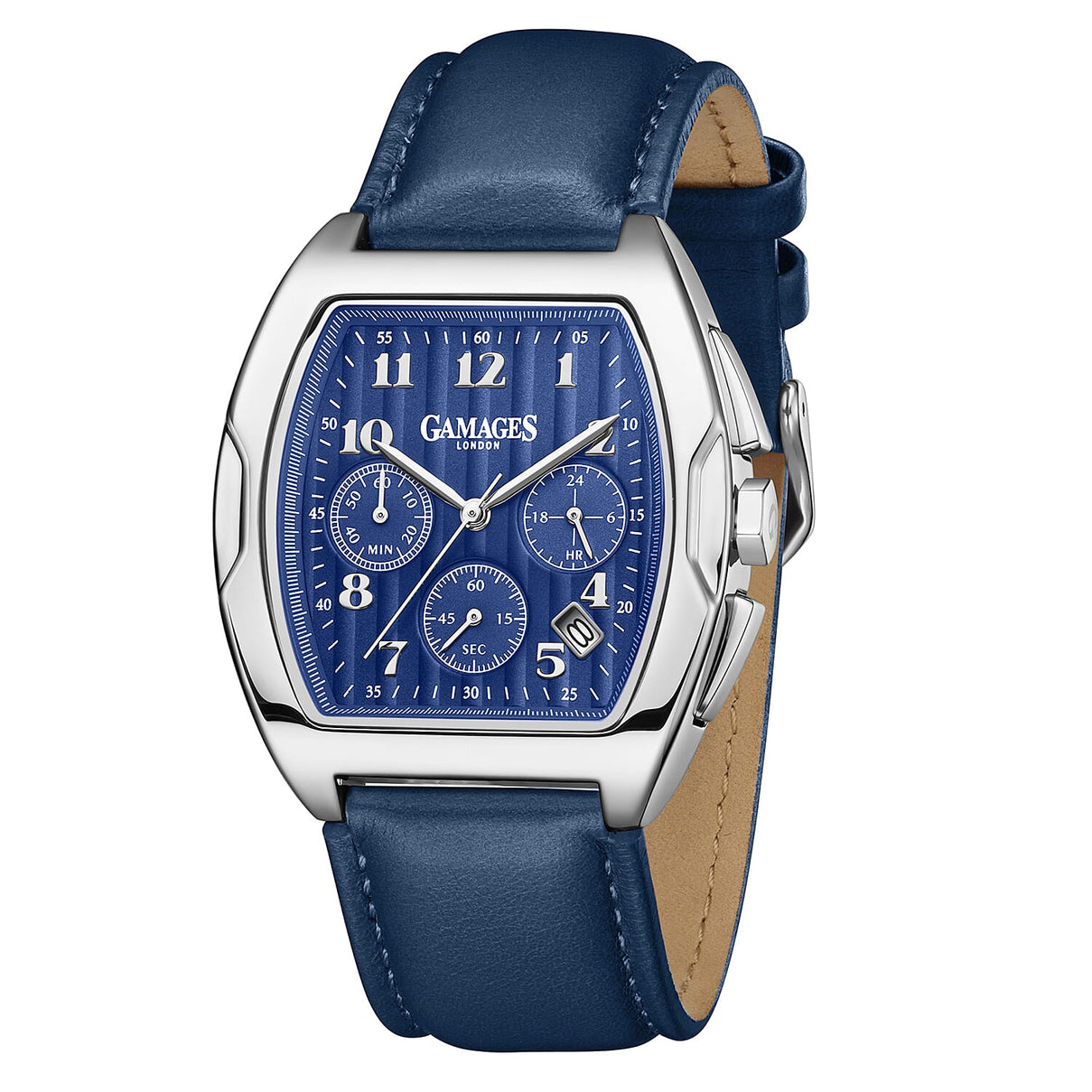 Gamages Of London Limited Edition Hand Assembled Valor Mecha Quartz 3ATM Water Resistant Watch With Genuine Leather Strap - Blue (With 5 Year Warranty) 8235403 3
