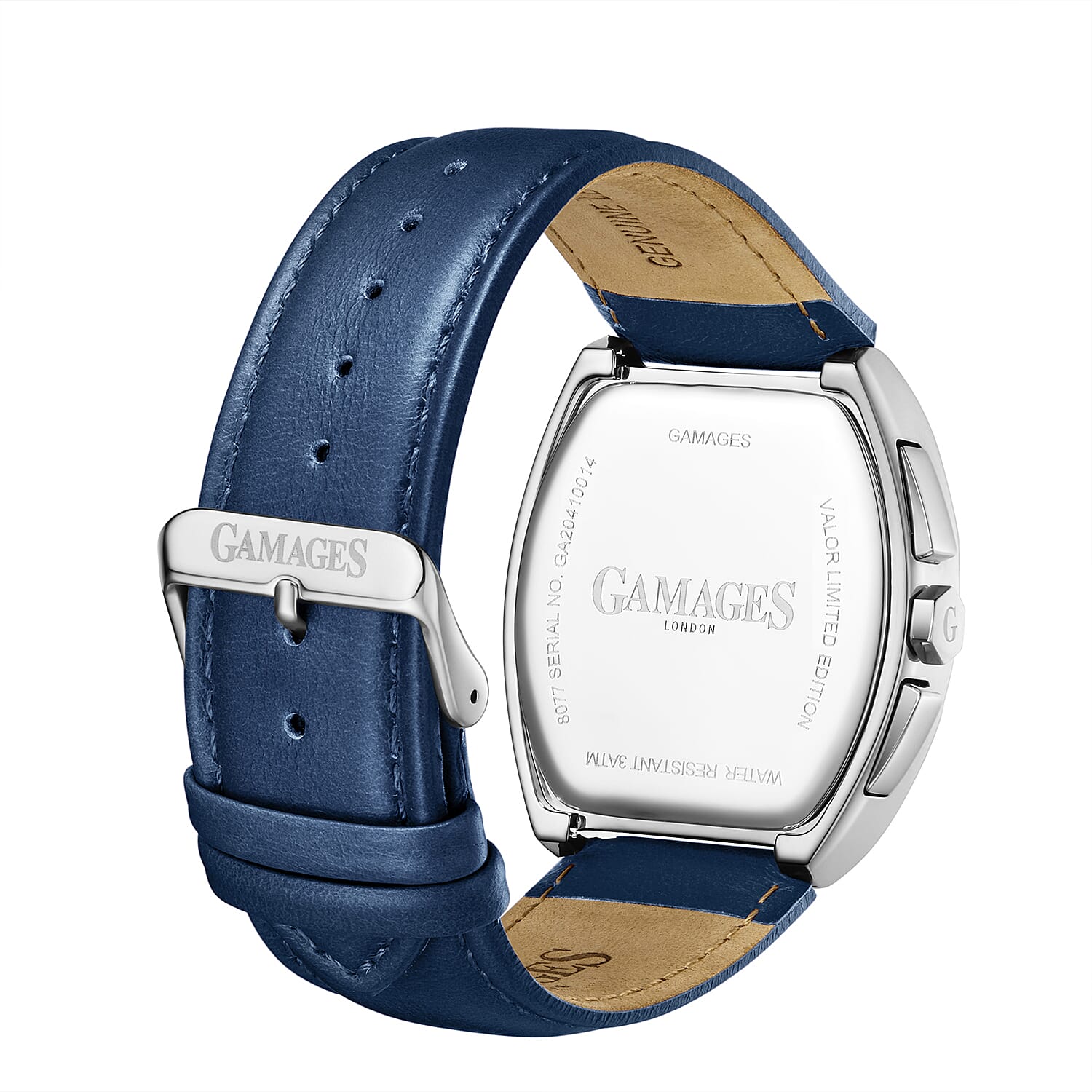 Gamages Of London Limited Edition Hand Assembled Valor Mecha Quartz 3ATM Water Resistant Watch With Genuine Leather Strap - Blue (With 5 Year Warranty) 8235403 4