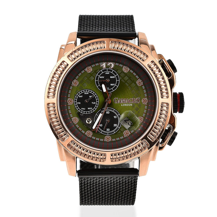 Gamages Of London Skeletor Automatic Rose Olive Mens Watch with Black Strap 7648315 1