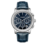 Gamages Of London Sovereign Quartz Movt. 5ATM WR Blue Dial Mens Watch with Blue Leather Starp