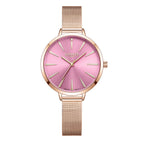 Gamages Of London Spectacle Swiss Quartz Ladies Diamond Set Watch in Rose Medium Pink
