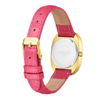 GAMAGES OF LONDON Dreamy Diamond Swiss Quartz 3ATM WR Wild Berry Pink Dial & Gold Case Ladies Watch with Rose Pink Leather Strap