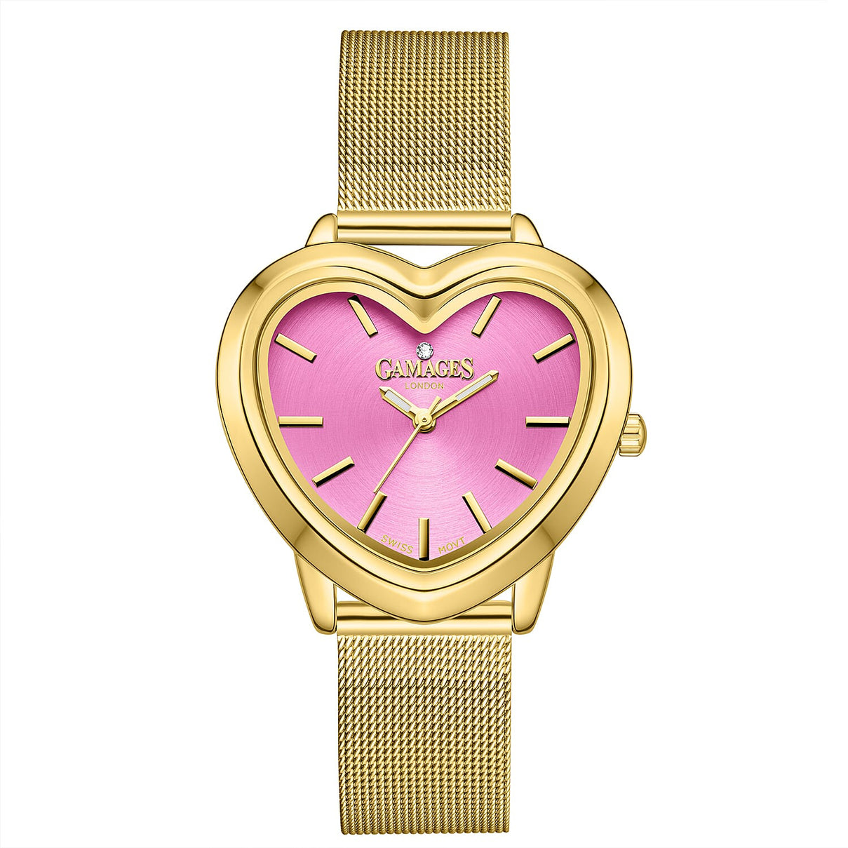 Gamages Of London Affectionate Diamond Swiss Quartz Ladies Watch With 5 Year Warranty - Pink 7931055 0