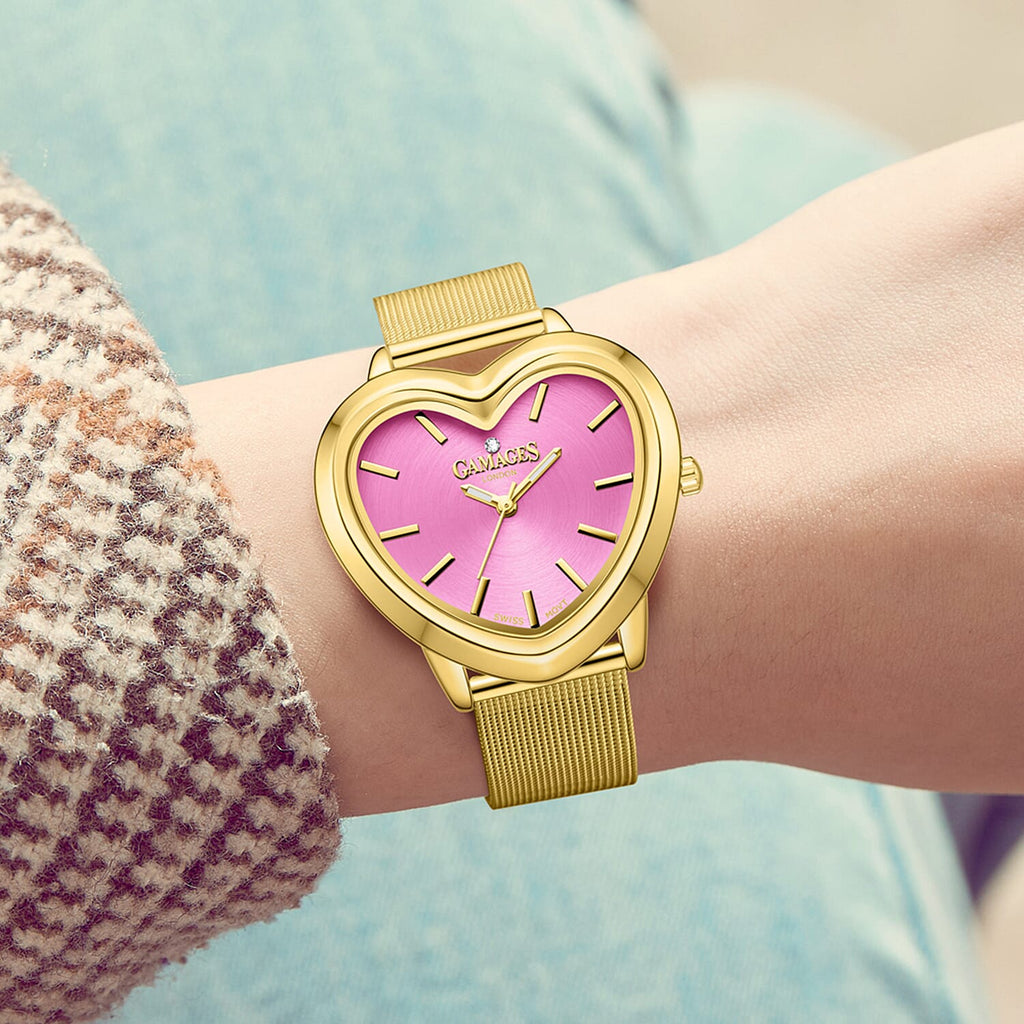 Gamages Of London Affectionate Diamond Swiss Quartz Ladies Watch With 5 Year Warranty - Pink